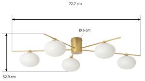 Lindby Valisa stropna svetilka, zlata, 5-svetlobna