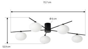 Lindby Valisa stropna svetilka, črna, 5-svetlobna