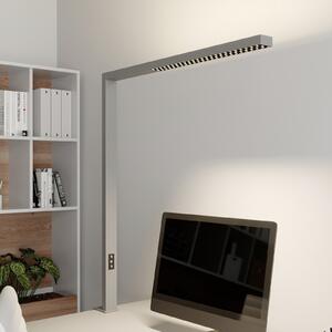 Arcchio LED pisarniška svetilka Jolinda, srebrna, kovinska, z možnostjo, zatemnjen, Siva, Študija / pisarna, Aluminij, Sodobni, Namizni pult