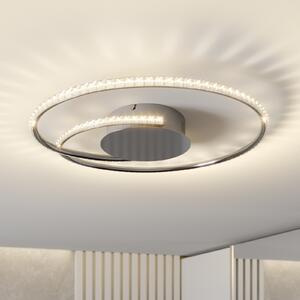 Lindby LED stropna svetilka Joline, Ø 45 cm, kristali, kovina, Kovinska, Dnevna soba / jedilnica, Kovina, Sodobni