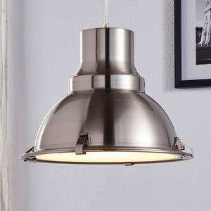 Lindby Obesna svetilka Letty, Ø 39 cm, barva niklja, kovina, E27, zatemnjen, Siva, Kuhinja, Kovina, Industrijski dizajn