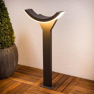 Lucande LED luč za osvetlitev poti Polovica, 60 cm, antracit, kovina, IP54, Črna, Aluminij, Sodobni