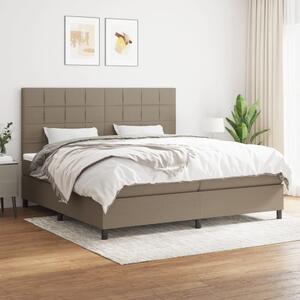 VidaXL Box spring postelja z vzmetnico taupe 200x200 cm blago