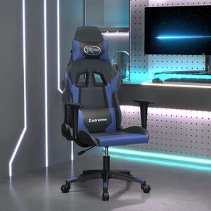 VidaXL Gaming stol črno in modro umetno usnje