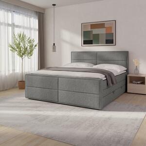 BOXSPRING POSTELJA 180 cm x 200 cm , kovina, umetna masa, tekstil, karton, leseni material srebrne barve