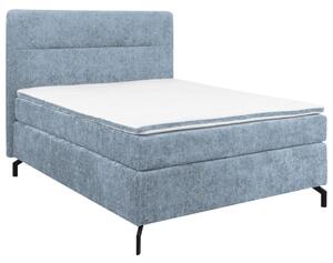 POSTELJA BOXSPRING 140 cm x 200 cm , tekstil svetlo modra