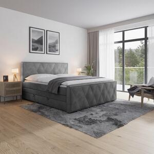 POSTELJA BOXSPRING 180 cm x 200 cm , kovina, umetna masa, tekstil, karton, leseni material svetlo siva