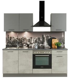 Express-Kuechen Kuhinjski Blok Base/win, 205 Cm Beton Hell/anthrazit