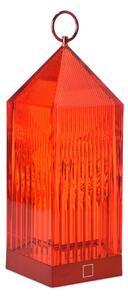 Kartell LED namizna svetilka za polnjenje Lantern, rdeča, reciklirana, IP54