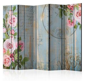 Artgeist Paravan Vintage Garden Blue I, 5-Delni, Enostranski