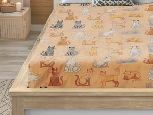 Rjuha mikropliš COLORED CATS 90x200 cm kremna