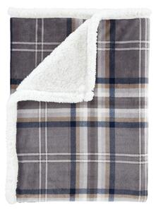 Siva odeja iz sherpa flisa 130x170 cm Kelso Check – Catherine Lansfield