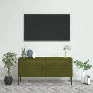 VidaXL TV omarica olivno zelena 105x35x50 cm jeklo