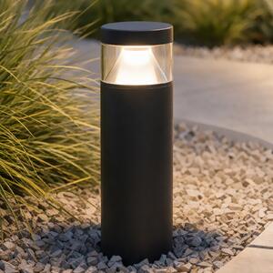 Lucande LED-ulična svetilka Cylo, črna, višina 50 cm, IP65, Črna, Aluminij, Dizajn