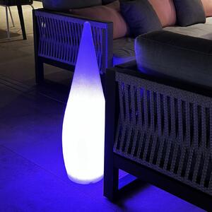 Lumisky LED-sončna terasna svetilka Classy, bela, višina 80 cm, RGBW, Bela, Plastika