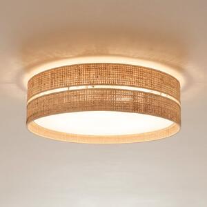 TK Lighting Stropna svetilka Calma, bež, rafata, Ø 60 cm, E27, zatemnjen, Bež, Dnevna soba / jedilnica, Razno
