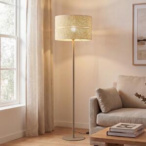 TK Lighting Stojna svetilka Calma, bež, rafia, višina 159 cm, E27, Bež, Dnevna soba / jedilnica, Razno