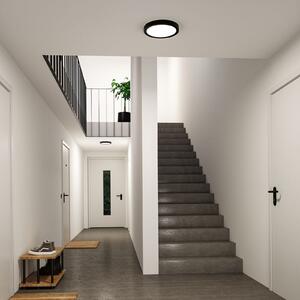 Paulmann LED-stropna svetilka Abia 2, premer 30 cm, črna, CCT, Črna, Dnevna soba / jedilnica, Plastika, Sodobni