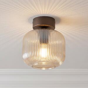 TK Lighting Stropna svetilka Salvia, rjava/konjak, steklo, Ø 15 cm, E14, zatemnjen, Rjava / rjasta, Dnevna soba / jedilnica, Steklo