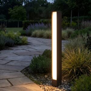 Lucande LED-ulična svetilka Lirka, višina 60 cm, rjava, IP65, Rjava / rjasta, Aluminij, Sodobni