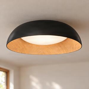 Lindby LED stropna svetilka Gracyn, črna, Ø 50 cm, stopnjevalno zatemnjevanje, zatemnjen, Črna, Dnevna soba / jedilnica, Plastika, Sodobni