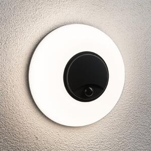 Paulmann LED-stenna svetilka Aureva, antracit, senzor Ø 22 cm CCT, zatemnjen, Črna, Plastika, Sodobni