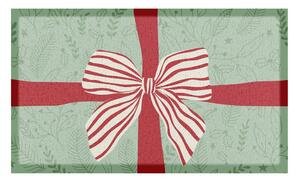 Predpražnik z božičnim motivom iz reciklirane plastike 40x70 cm Red & White Stripe Bow – Artsy Doormats