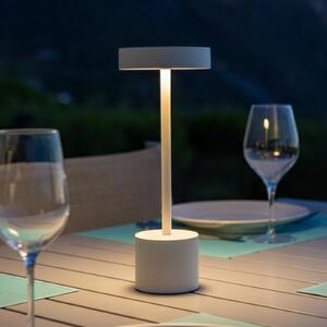 Lumisky LED namizna svetilka na baterije Roby, bela, višina 30 cm, IP54, zatemnjen, Bela, Aluminij, Sodobni