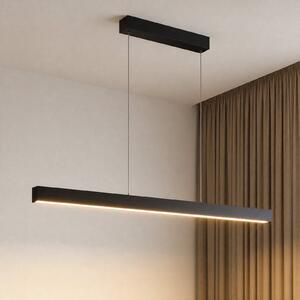 Lucande LED-visoka svetilka Mylosh, črna, 150 cm, CCT, z možnostjo zatemnitve, zatemnjen, Črna, Dnevna soba / jedilnica, Aluminij, Sodobni