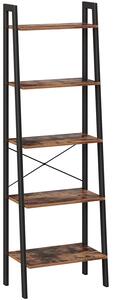 Knjižni regal TAYLOR 5 polic 172x56 cm, rustikalno rjava