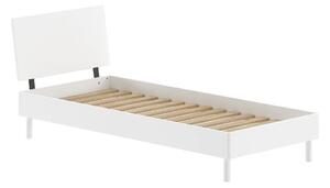Bela postelja iz masivne bukve z letvenim dnom 90x200 cm Forrest – Vipack