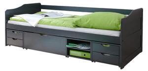 POSTELJA S PREDALOM 90 cm x 200 cm , temno siva