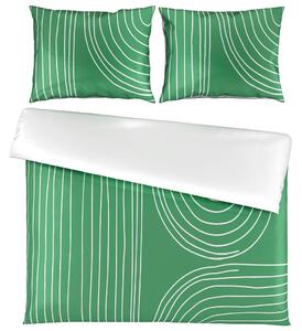 OBOJESTRANSKA POSTELJNINA EMERALD 200/200 cm saten žadasto zelena