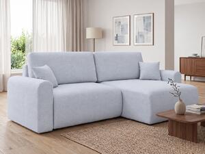 Raztegljiva obojestranska sedežna garnitura v obliki L NORDEN PAROS 250x140 cm, svetlo siva