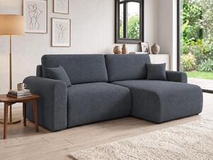 Raztegljiva dvostranska sedežna garnitura v obliki črke L NORDEN PAROS 250x140 cm, temno siva
