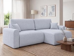Raztegljiva obojestranska sedežna garnitura v obliki črke L NORDEN PAROS 250x140 cm, svetlo siva