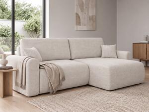 Raztegljiva dvostranska kotna sedežna garnitura NORDEN PAROS 250x140 cm, kremna
