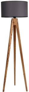 Črna/v naravni barvi stoječa svetilka s tekstilnim senčilom (višina 153 cm) Tripod – Opviq lights