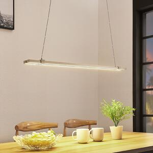 Lucande LED bar obesek Tymon, ozek, raztegljiv, zatemnjen, Siva, Dnevna soba / jedilnica, Kovina, Sodobni