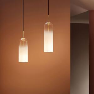 LEDS-C4 Obesek Glam, belo steklo, višina 31 cm, zatemnjen, Bela, Dnevna soba / jedilnica, Steklo, Sodobni