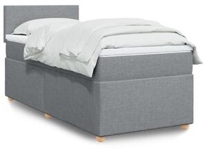 VidaXL Box spring postelja z vzmetnico svetlo siva 90x190 cm blago