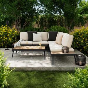 Mömax Lounge Garnitura Sejla, Bež, Temno Siva, 3-Delno