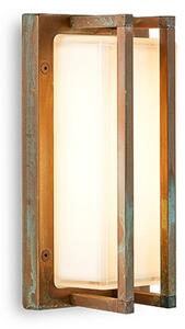 Moretti Luce Zunanja stenska svetilka Ice Cubic 3413, starinska medenina, zatemnjen, Bronasta / starinska medenina, Kovina