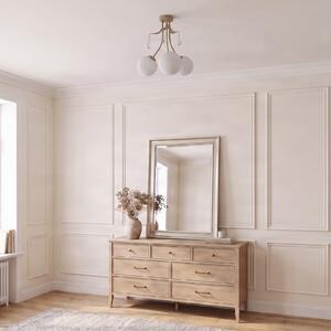 Milagro Lighting Stropna svetilka Celeste, siva-rjava, Ø 40 cm, kovina, 3-žarilna, zatemnjen, Zlata / medeninasta, Dnevna soba / jedilnica, Kovina