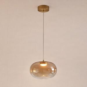 Milagro Lighting LED-visoka svetilka Vaso, jantarne barve, Ø 18 cm, steklo, Bež, Dnevna soba / jedilnica, Steklo, Sodobni