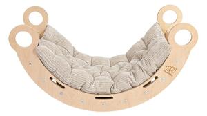 Gugalnica iz masivnega bora v bež in naravni barvi 39x75x38 cm Montessori – Meowbaby
