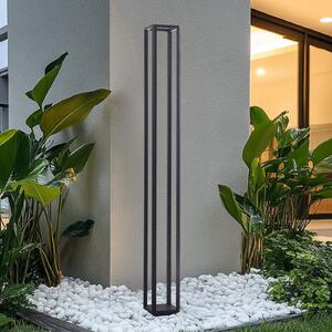 Lucande LED zunanja luč Thorvid, višina 180 cm, črna, Črna, Aluminij, Sodobni