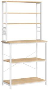Kuhinjski regal LORANO 167x80 cm, bela / dekor hrast