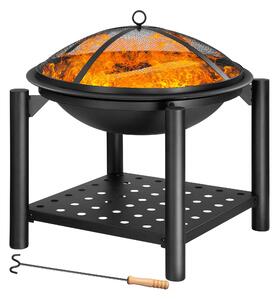 Ognjišče s prostorom za drva FIRE, Ø55cm, črn