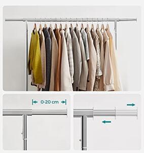 Obešalnik za oblačila IRENE na kolesih, max. 130kg, 150x45x160cm, srebrna SongmicsHome